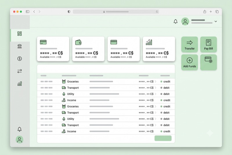 Servus Credit Union Online Banking Dashboard Interface